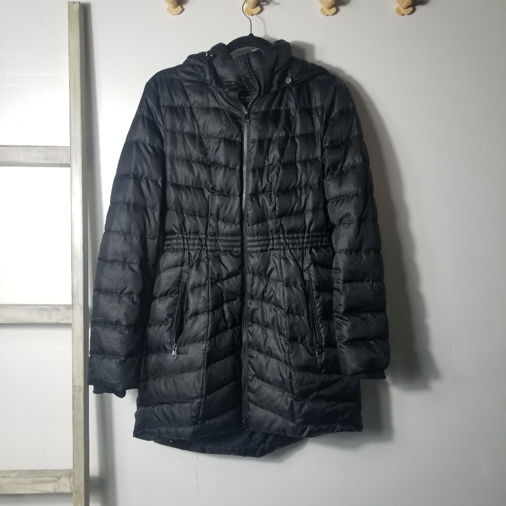 LANDS END WOMEN'S LONG BLACK PUFFER COAT SIZE SMALL
